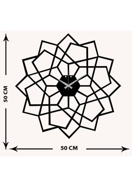 Mandala Metal Duvar Saati -Ev Dekorasyon - 50 X 50 - Cm - Siyah - Clock-157 indirimleri