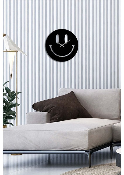 Smile Metal Duvar Saati -Ev Dekorasyon - 45 X 45 - Cm - Siyah - Clock-202 modelleri