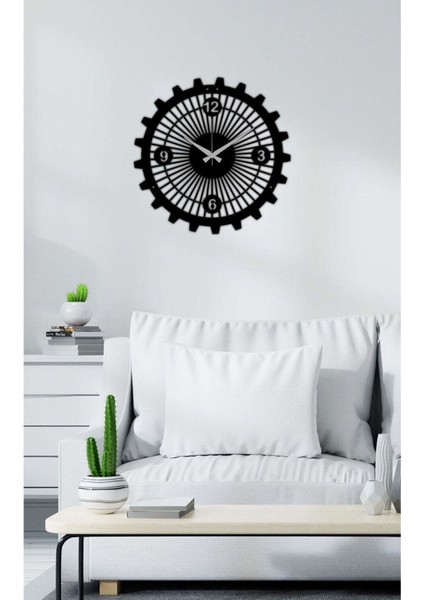 Gearwheel Metal Duvar Saati -Ev Dekorasyon - 40 X 40 - Cm - Siyah - Clock-066 fiyatları
