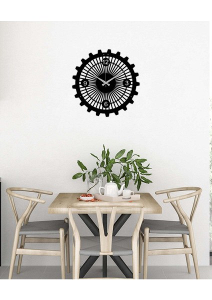 Gearwheel Metal Duvar Saati -Ev Dekorasyon - 40 X 40 - Cm - Siyah - Clock-066 modelleri