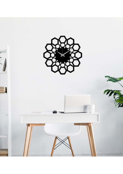 Petekli Metal Duvar Saati -Ev Dekorasyon - 50 X 50 - Cm - Siyah - Clock-103 modelleri