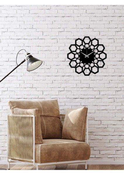 Petekli Metal Duvar Saati -Ev Dekorasyon - 50 X 50 - Cm - Siyah - Clock-103 fırsatları