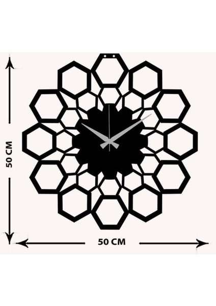 Petekli Metal Duvar Saati -Ev Dekorasyon - 50 X 50 - Cm - Siyah - Clock-103 indirimleri