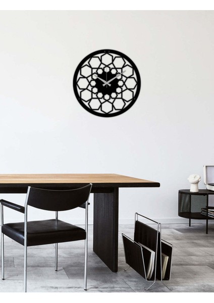 Petekli Duvar Saati -Ev Dekorasyon - 40 X 40 - Cm - Siyah - Clock-056 modelleri