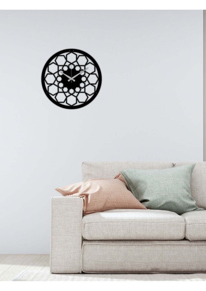 Petekli Duvar Saati -Ev Dekorasyon - 40 X 40 - Cm - Siyah - Clock-056 fırsatları