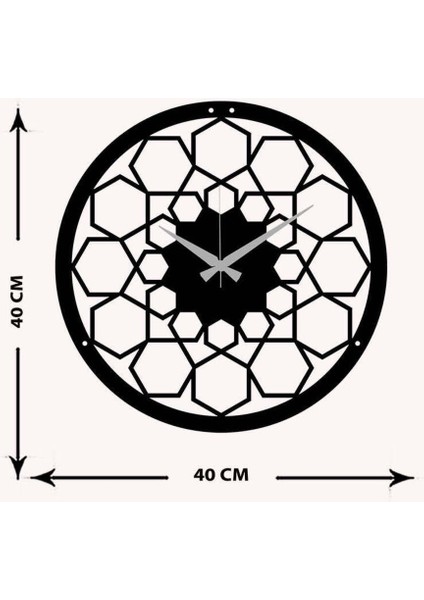Petekli Duvar Saati -Ev Dekorasyon - 40 X 40 - Cm - Siyah - Clock-056 indirimleri