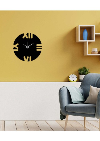 Modern Art Metal Duvar Saati -Ev Dekorasyon - 42 X 42 - Cm - Siyah - Clock-137 fiyatları