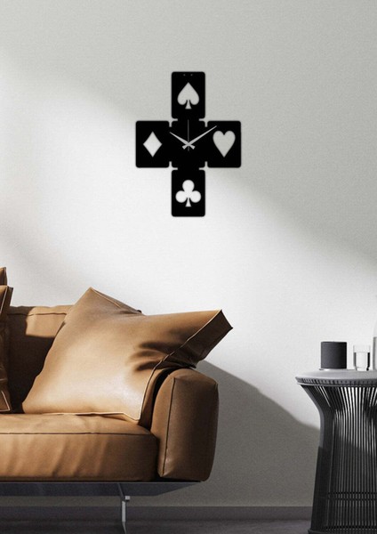 Blackjack Metal Duvar Saati -Ev Dekorasyon - 50 X 36 - Cm - Siyah - Clock-153 fırsatları