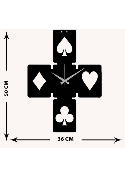 Blackjack Metal Duvar Saati -Ev Dekorasyon - 50 X 36 - Cm - Siyah - Clock-153 indirimleri