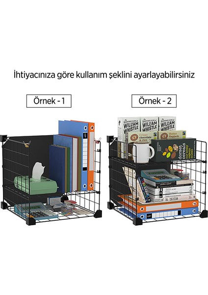 Aparatlı 3 Katlı Çelik Duvar Rafı - Dayanıklı ve Ayarlanabilir Tel Tasarım