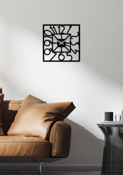 Seri Metal Duvar Saati -Ev Dekorasyon - 40 X 40 - Cm - Siyah - Clock-038