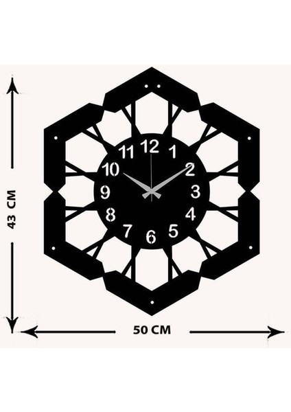Serisi Metal Duvar Saati -Ev Dekorasyon - 50 X 43 - Cm - Siyah - Clock-042 indirimleri