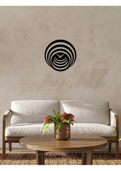 Illüzyon Metal Duvar Saati -Ev Dekorasyon - 42 X 42 - Cm - Siyah - Clock-124 fiyatları