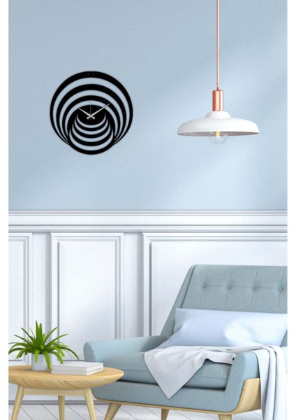Illüzyon Metal Duvar Saati -Ev Dekorasyon - 42 X 42 - Cm - Siyah - Clock-124 modelleri