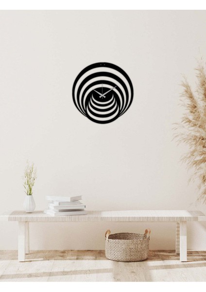 Illüzyon Metal Duvar Saati -Ev Dekorasyon - 42 X 42 - Cm - Siyah - Clock-124 fırsatları