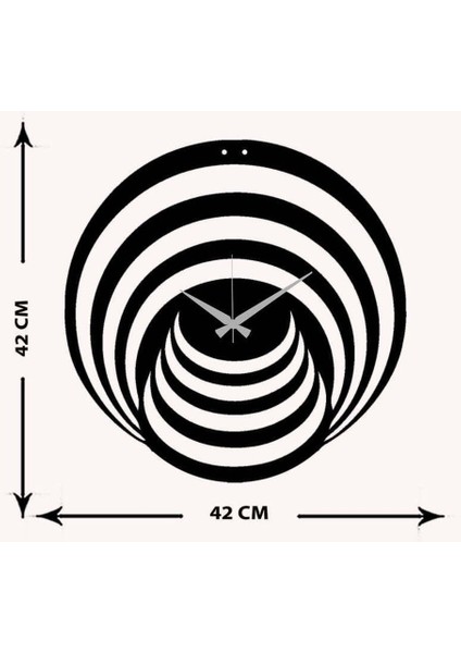 Illüzyon Metal Duvar Saati -Ev Dekorasyon - 42 X 42 - Cm - Siyah - Clock-124 indirimleri