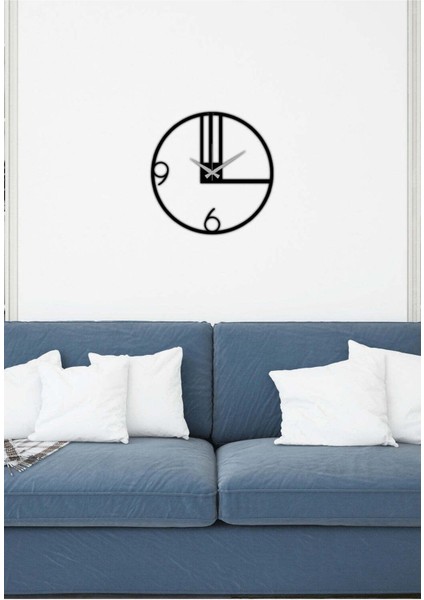 Serisi Metal Duvar Saati -Ev Dekorasyon - 60 X 60 - Cm - Siyah - Clock-147