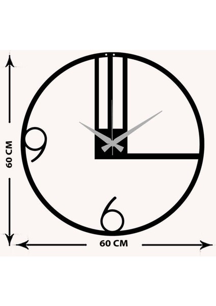 Serisi Metal Duvar Saati -Ev Dekorasyon - 60 X 60 - Cm - Siyah - Clock-147 indirimleri