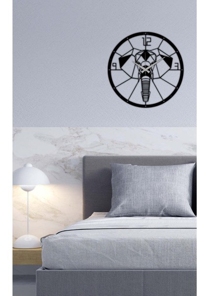 Fil Dekoratif Metal Duvar Saati -Ev Dekorasyon - 50 X 50 - Cm - Siyah - Clock-051 fiyatları