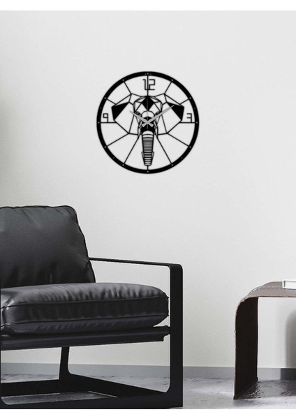 Fil Dekoratif Metal Duvar Saati -Ev Dekorasyon - 50 X 50 - Cm - Siyah - Clock-051 modelleri