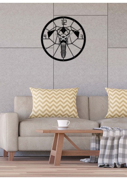 Fil Dekoratif Metal Duvar Saati -Ev Dekorasyon - 50 X 50 - Cm - Siyah - Clock-051 fırsatları