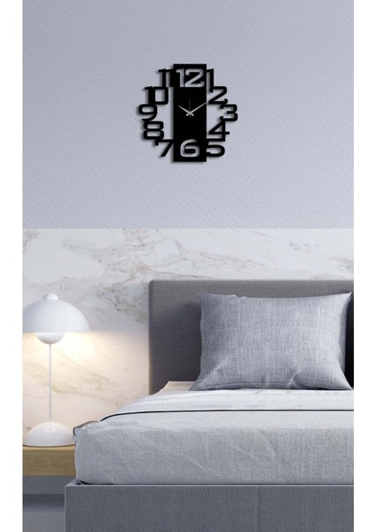 Modern Number Metal Duvar Saati -Ev Dekorasyon - 50 X 50 - Cm - Siyah - Clock-227
