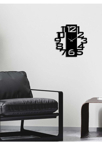 Modern Number Metal Duvar Saati -Ev Dekorasyon - 50 X 50 - Cm - Siyah - Clock-227 modelleri