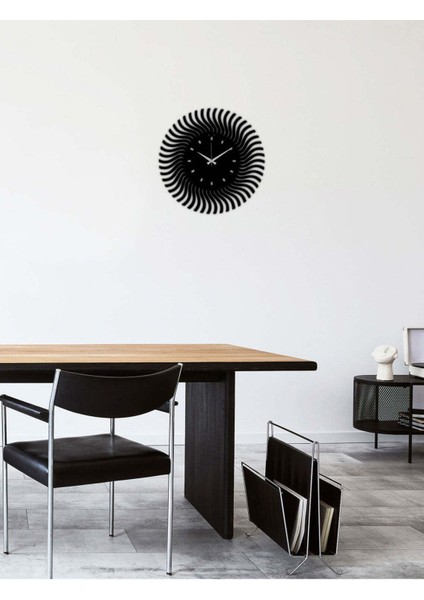 Güneş Metal Duvar Saati -Ev Dekorasyon - 50 X 50 - Cm - Siyah - Clock-158 fiyatları