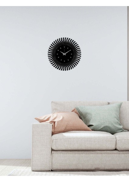 Güneş Metal Duvar Saati -Ev Dekorasyon - 50 X 50 - Cm - Siyah - Clock-158 modelleri