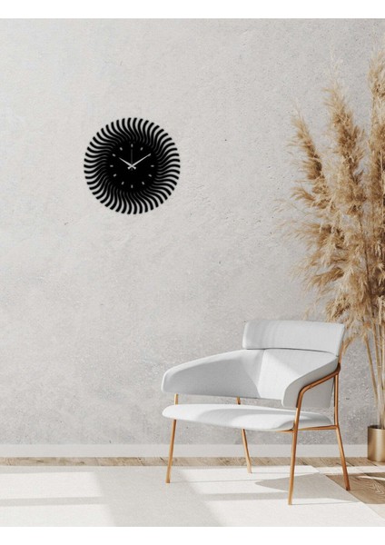 Güneş Metal Duvar Saati -Ev Dekorasyon - 50 X 50 - Cm - Siyah - Clock-158 fırsatları