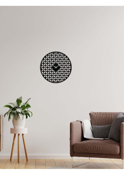 Dekoratif Metal Duvar Saati -Ev Dekorasyon - 50 X 50 - Cm - Siyah - Clock-160