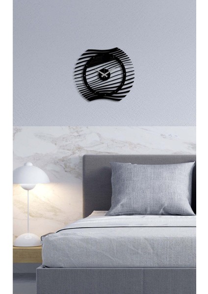 Modern Art Metal Duvar Saati -Ev Dekorasyon - 40 X 40 - Cm - Siyah - Clock-178 modelleri