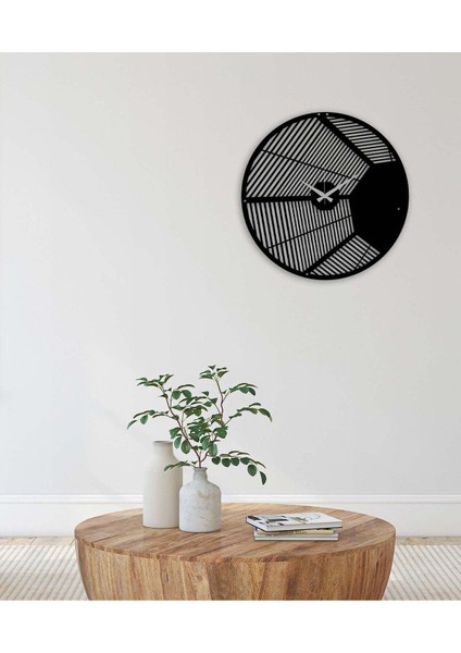 Modern Duvar Saati -Ev Dekorasyon - 50 X 50 - Cm - Siyah - Clock-024