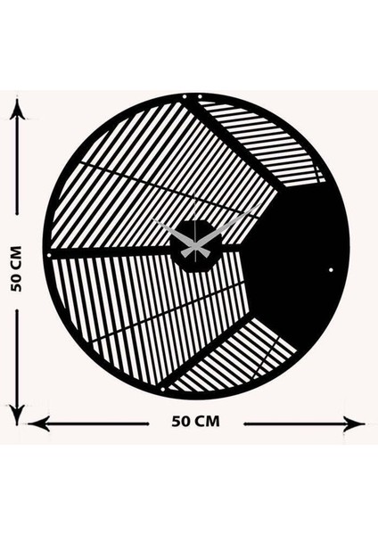 Modern Duvar Saati -Ev Dekorasyon - 50 X 50 - Cm - Siyah - Clock-024