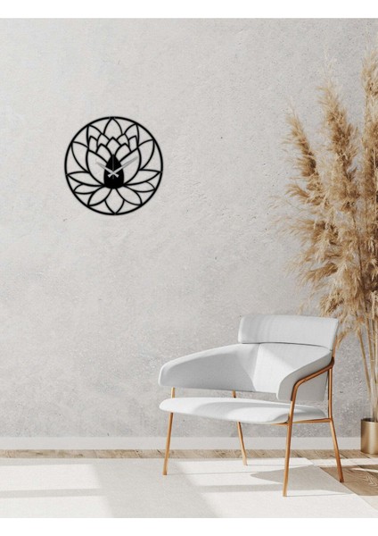 Lotus Metal Duvar Saati -Ev Dekorasyon - 50 X 50 - Cm - Siyah - Clock-069 fiyatları