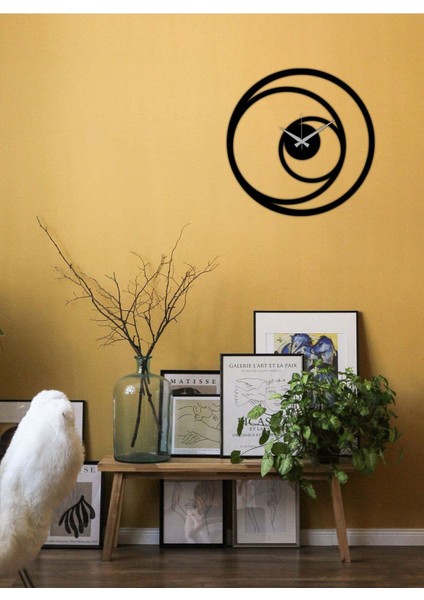Dairesel Metal Duvar Saati -Ev Dekorasyon - 42 X 42 - Cm - Siyah - Clock-073
