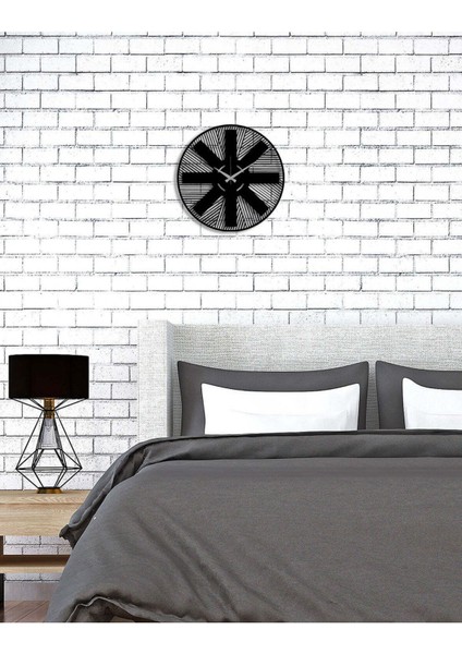 Serisi Metal Duvar Saati -Ev Dekorasyon - 40 X 40 - Cm - Siyah - Clock-185