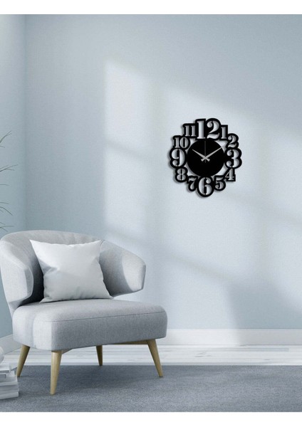 Modern Number Metal Duvar Saati -Ev Dekorasyon - 45 X 40 - Cm - Siyah - Clock-192 modelleri
