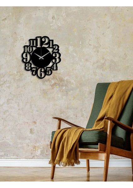 Modern Number Metal Duvar Saati -Ev Dekorasyon - 45 X 40 - Cm - Siyah - Clock-192 fırsatları