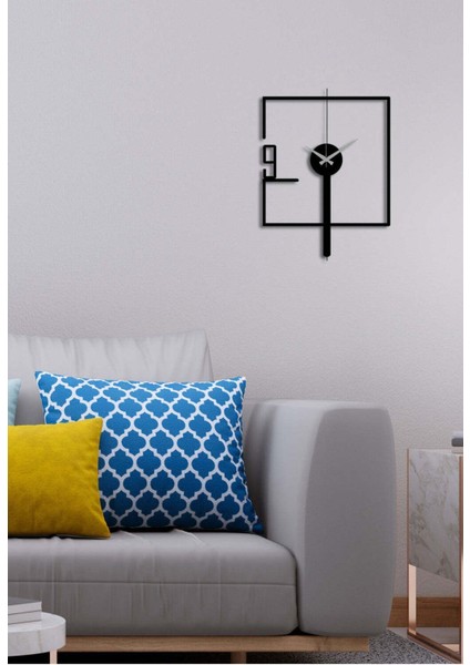 Modern Art Metal Duvar Saati -Ev Dekorasyon - 50 X 50 - Cm - Siyah - Clock-219 modelleri