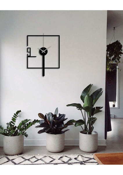 Modern Art Metal Duvar Saati -Ev Dekorasyon - 50 X 50 - Cm - Siyah - Clock-219 fırsatları