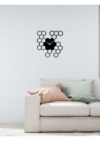 Petekli Metal Duvar Saati -Ev Dekorasyon - 50 X 53 - Cm - Siyah - Clock-149 fırsatları