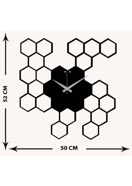 Petekli Metal Duvar Saati -Ev Dekorasyon - 50 X 53 - Cm - Siyah - Clock-149 indirimleri