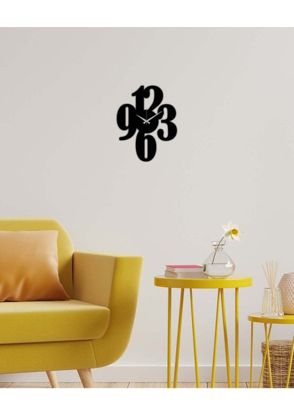 Serisi Metal Duvar Saati -Ev Dekorasyon - 50 X 65 - Cm - Siyah - Clock-150