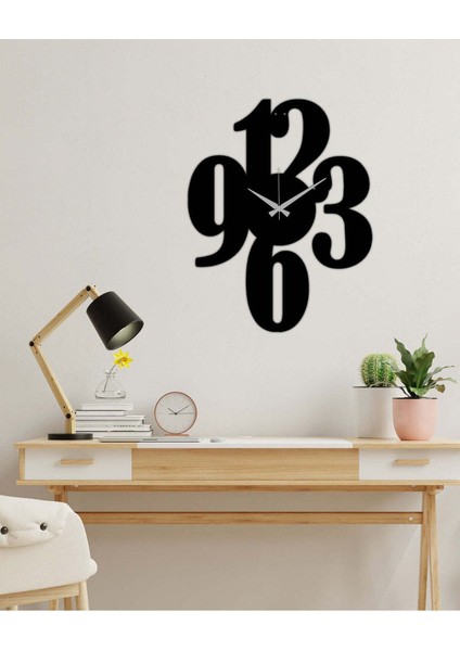 Serisi Metal Duvar Saati -Ev Dekorasyon - 50 X 65 - Cm - Siyah - Clock-150