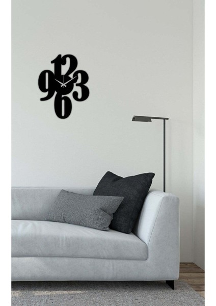 Serisi Metal Duvar Saati -Ev Dekorasyon - 50 X 65 - Cm - Siyah - Clock-150
