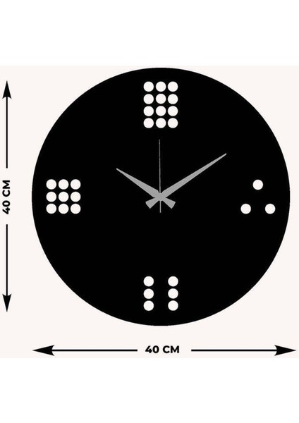 Zar Metal Duvar Saati -Ev Dekorasyon - 40 X 40 - Cm - Siyah - Clock-180 indirimleri