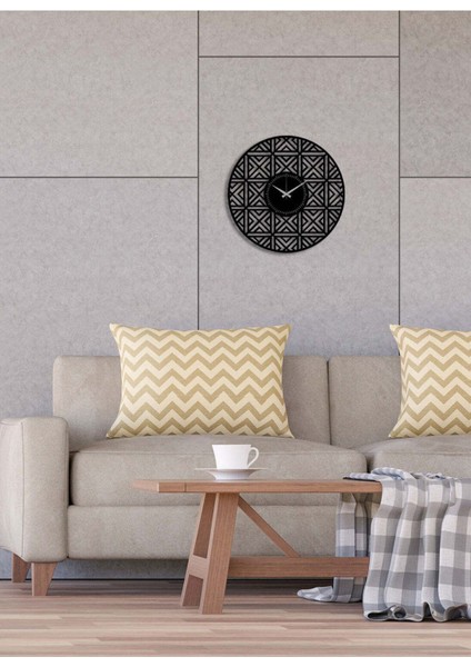 Illüzyon Metal Duvar Saati -Ev Dekorasyon - 50 X 50 - Cm - Siyah - Clock-228