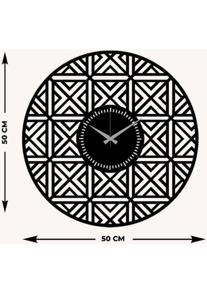 Illüzyon Metal Duvar Saati -Ev Dekorasyon - 50 X 50 - Cm - Siyah - Clock-228 indirimleri