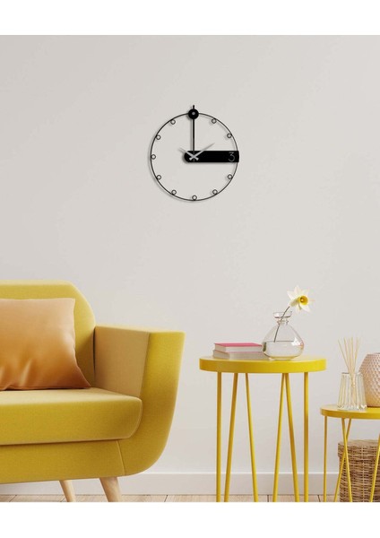 Modern Minimalist Metal Duvar Saati -Ev Dekorasyon - 50 X 48 - Cm - Siyah - Clock-236